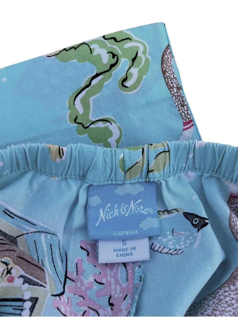 Vintage Y2K Nick & Nora Scuba Sock Monkey Cotton Pajama Set Size Small Novelty - Picture 10 of 10